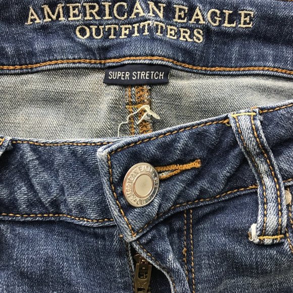 Women's American Eagle Outfitters Super Stretch Skinny Jeans Blue - Picture 7 of 9